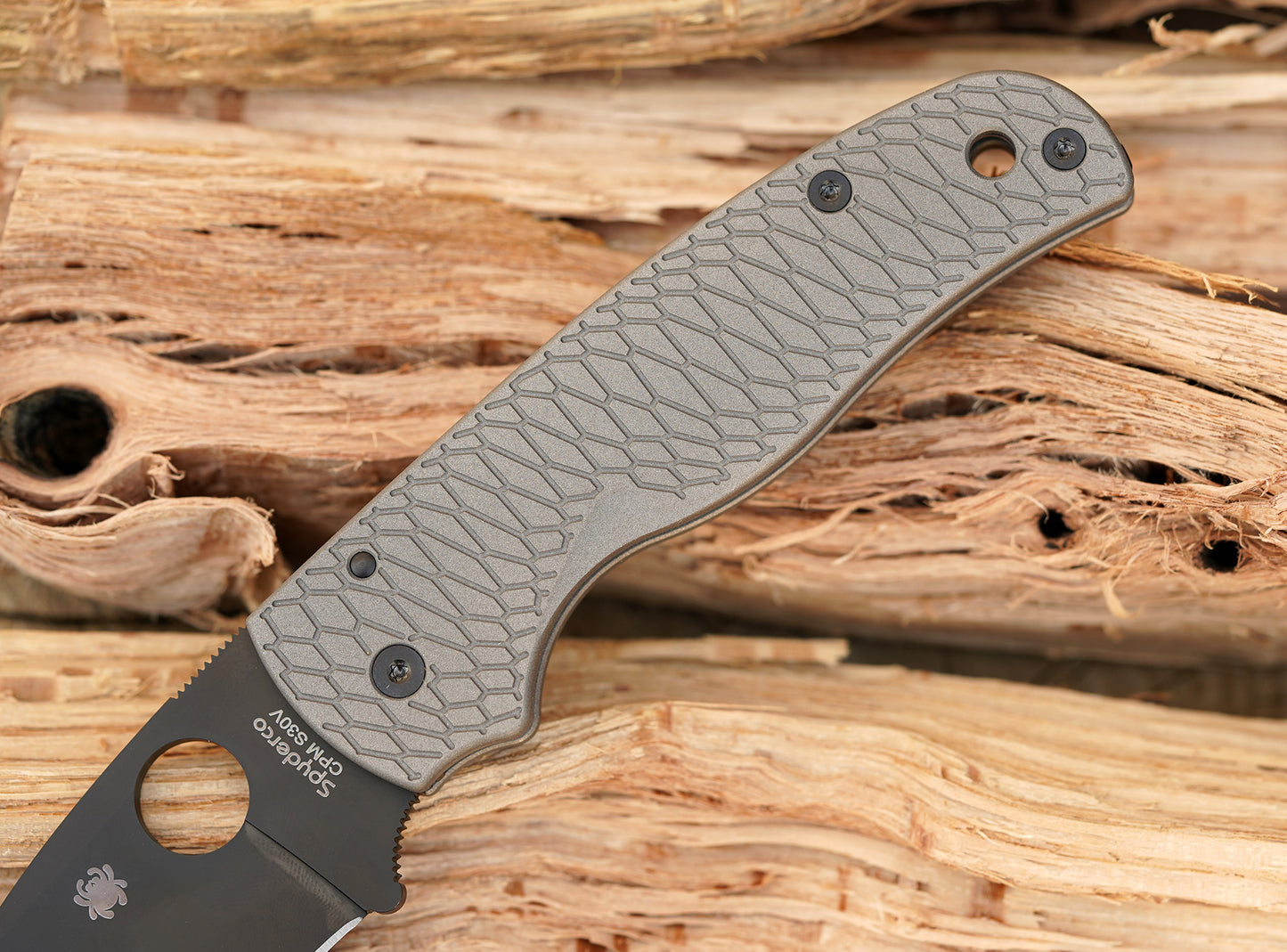 Titanium Hexi Scales for Spyderco Shaman