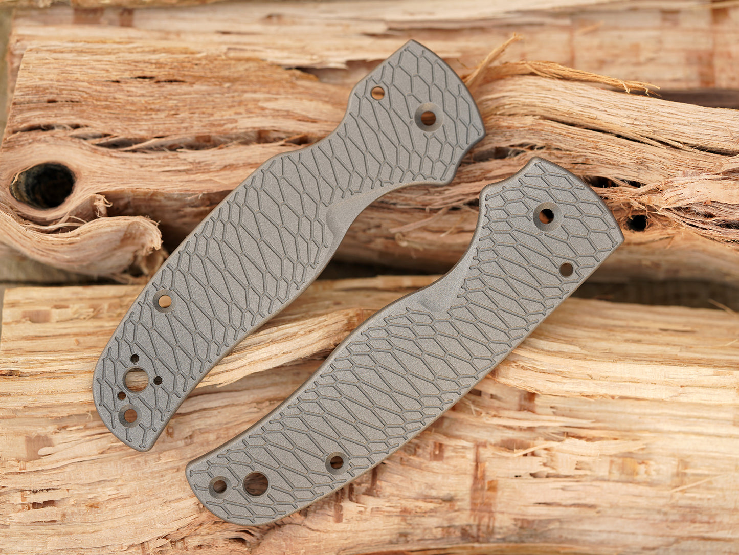 Titanium Hexi Scales for Spyderco Shaman