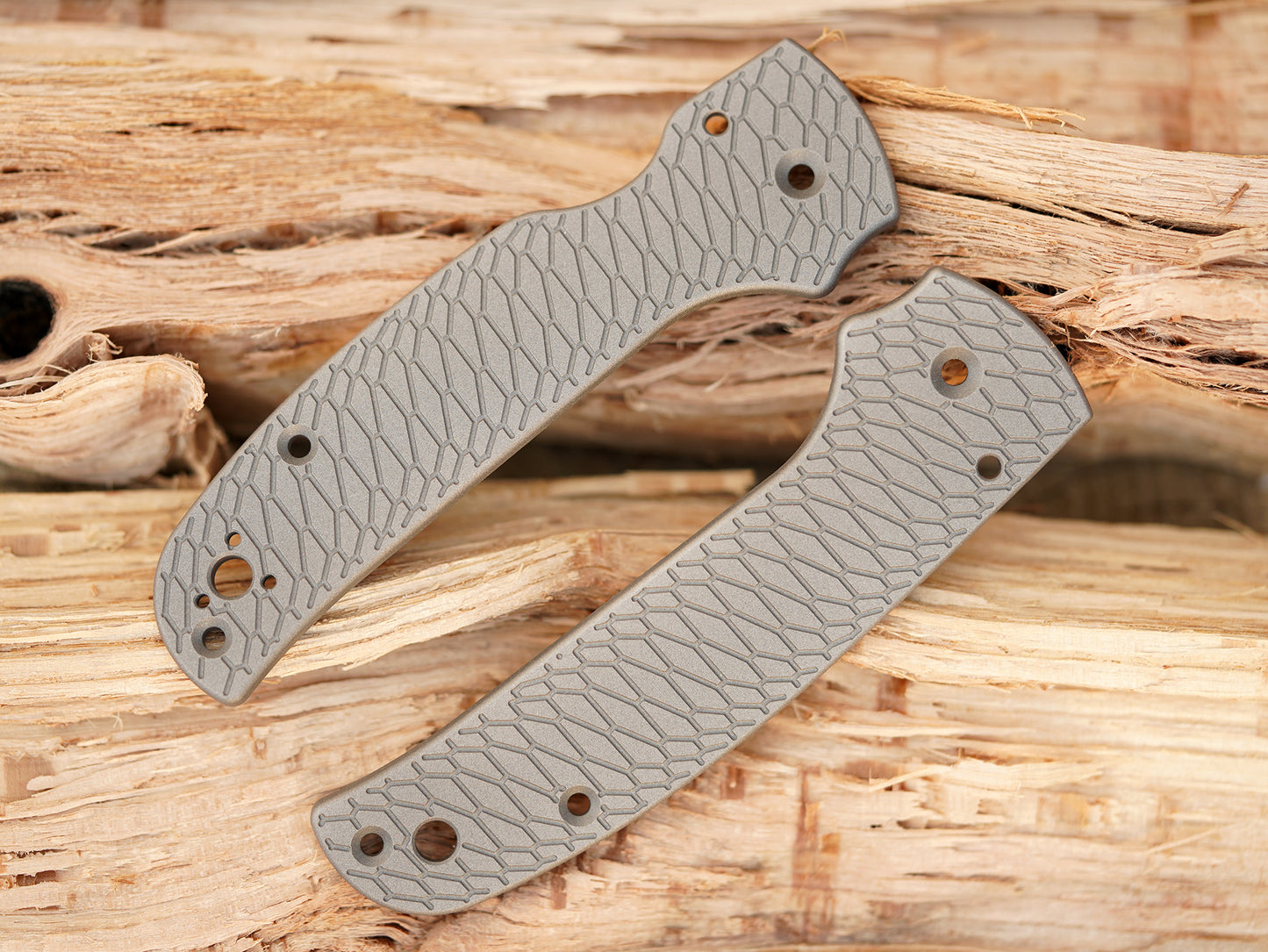 Titanium Hexi Scales for Spyderco Shaman - Skinny