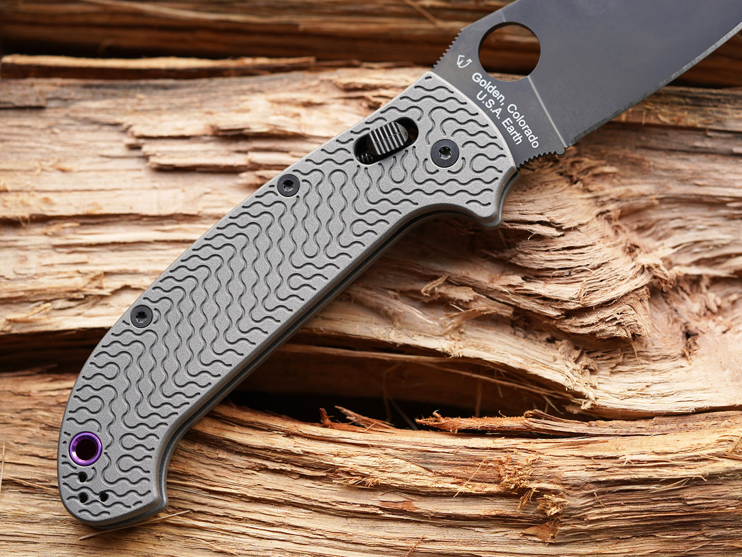 Titanium Critter Scales for Spyderco Manix 2 XL - Skinny