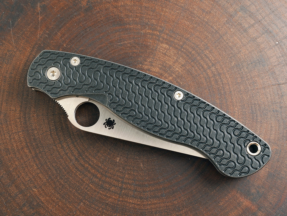 Titanium Dark Wash Critter Scales for Spyderco Military 2 - Full Liner