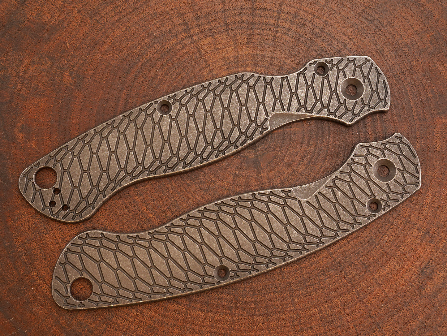 Titanium Dark Wash Hexi Scales for Spyderco Military 2 - Full Liner