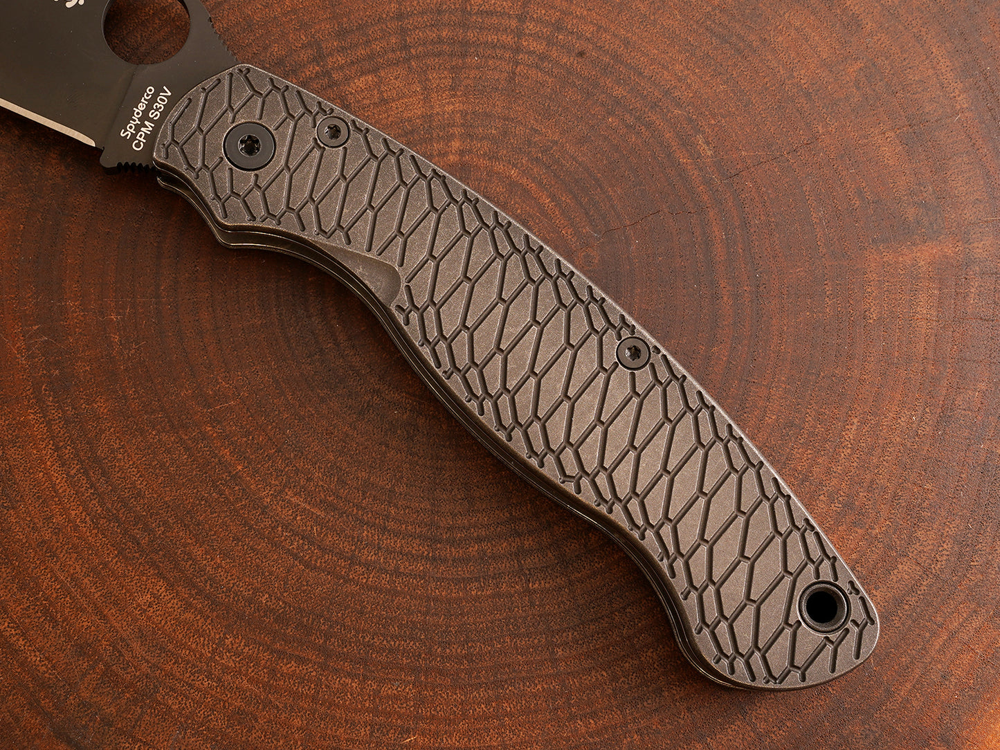 Titanium Dark Wash Hexi Scales for Spyderco Military 2 - Full Liner