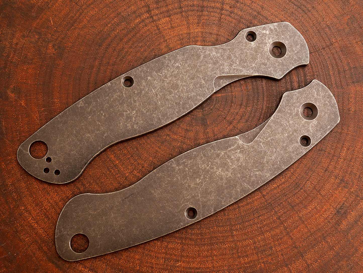 Titanium Dark Wash Scales for Spyderco Military 2 - Full Liner
