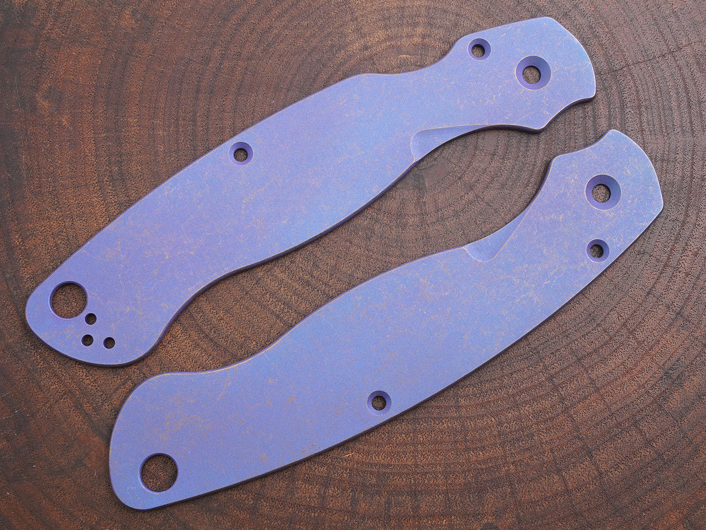 Titanium Rusted Anodized Scales for Spyderco Military 2 - Nested Liner