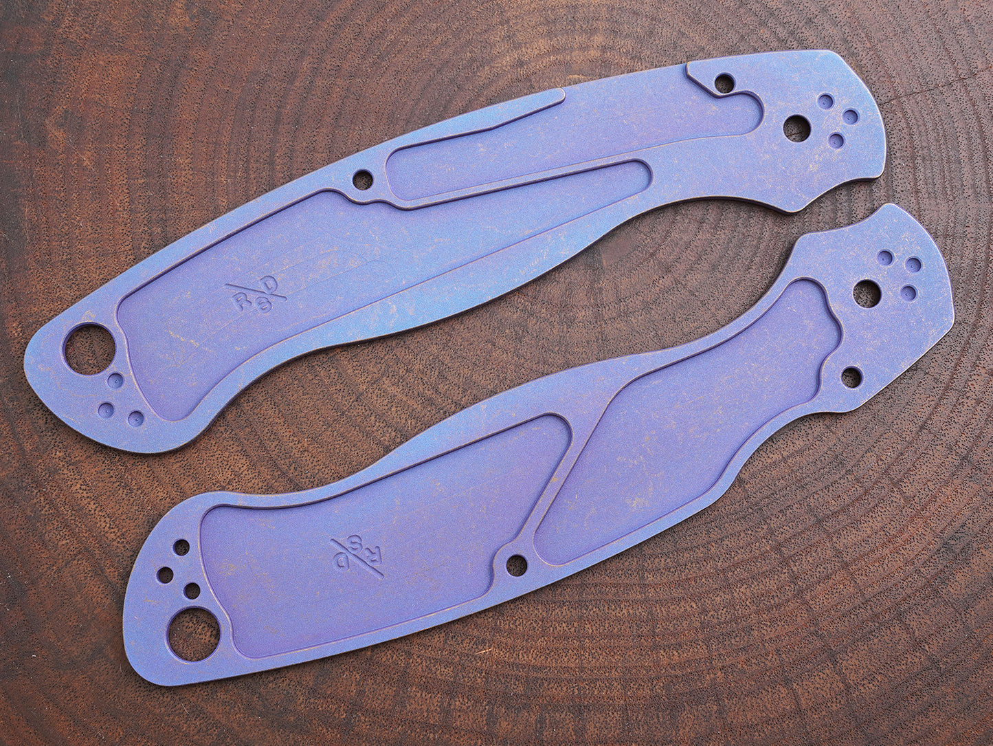 Titanium Rusted Anodized Scales for Spyderco Military 2 - Full Liner