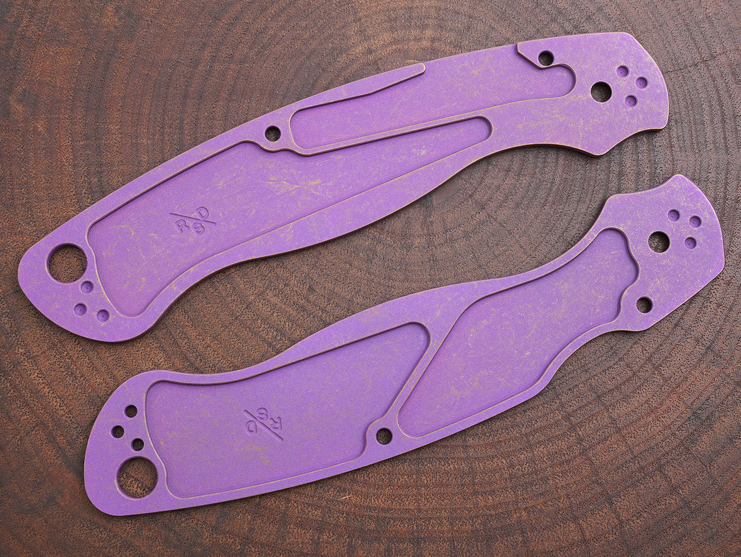 Titanium Rusted Anodized Scales for Spyderco Military 2 - Full Liner