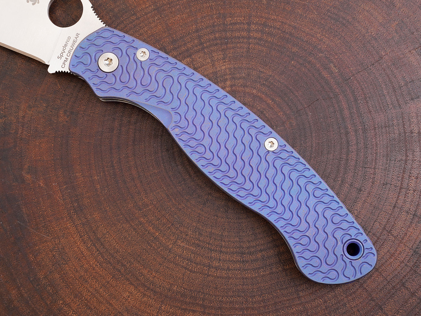 Titanium Rusted Anodized Critter Scales for Spyderco Military 2 - Full Liner