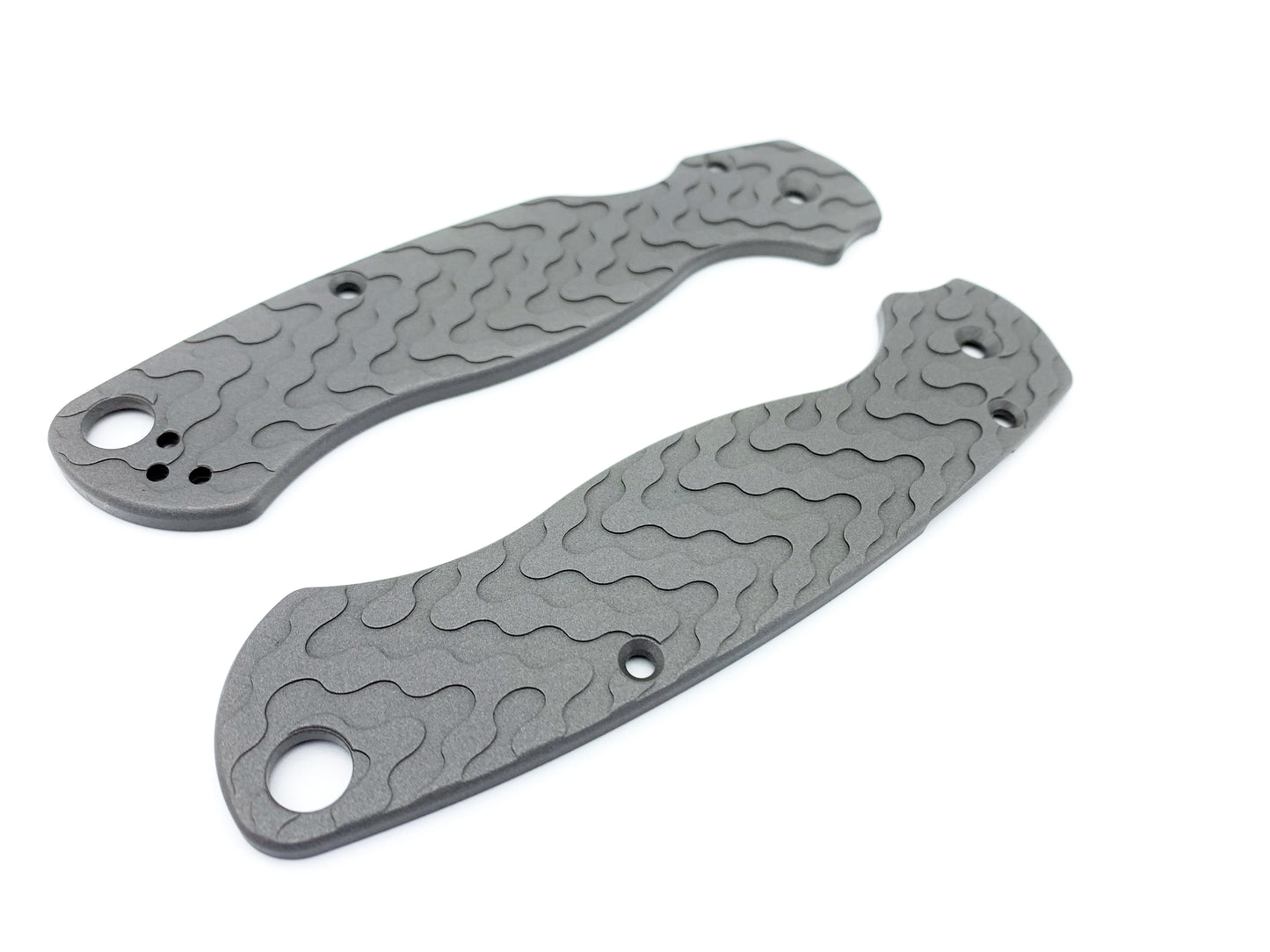 Titanium Scales for Spyderco PM2 Critter - Aluminum Blast