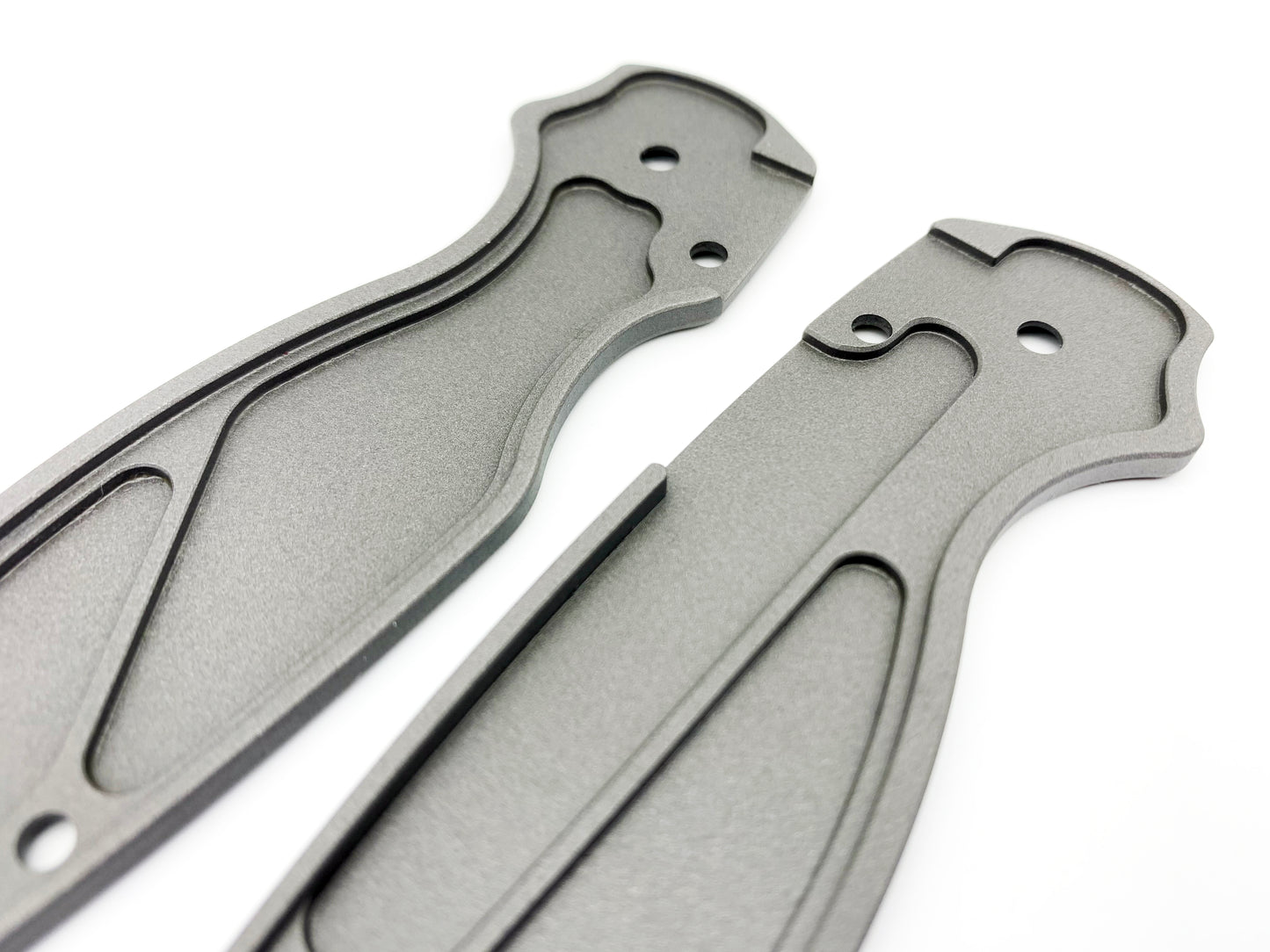 Titanium Scales for Spyderco PM2 Critter - Aluminum Blast