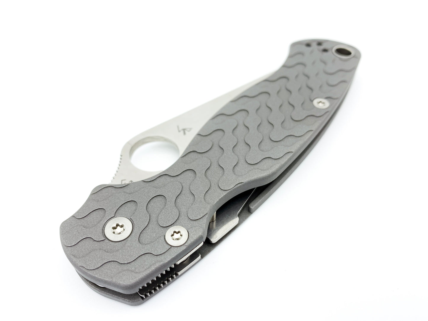 Titanium Scales for Spyderco PM2 Critter - Aluminum Blast
