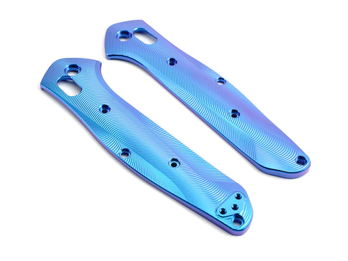 Titanium Mollusk Scales for Benchmade Osborne 940 Series - Blue/Purple Anodize