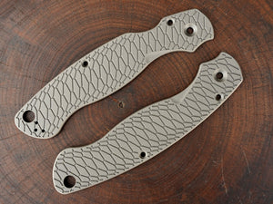 Titanium Hexi Scales for Spyderco Military 2 - Nested Liner