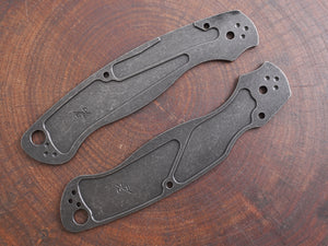 Titanium Dark Wash Critter Scales for Spyderco Military 2 - Full Liner