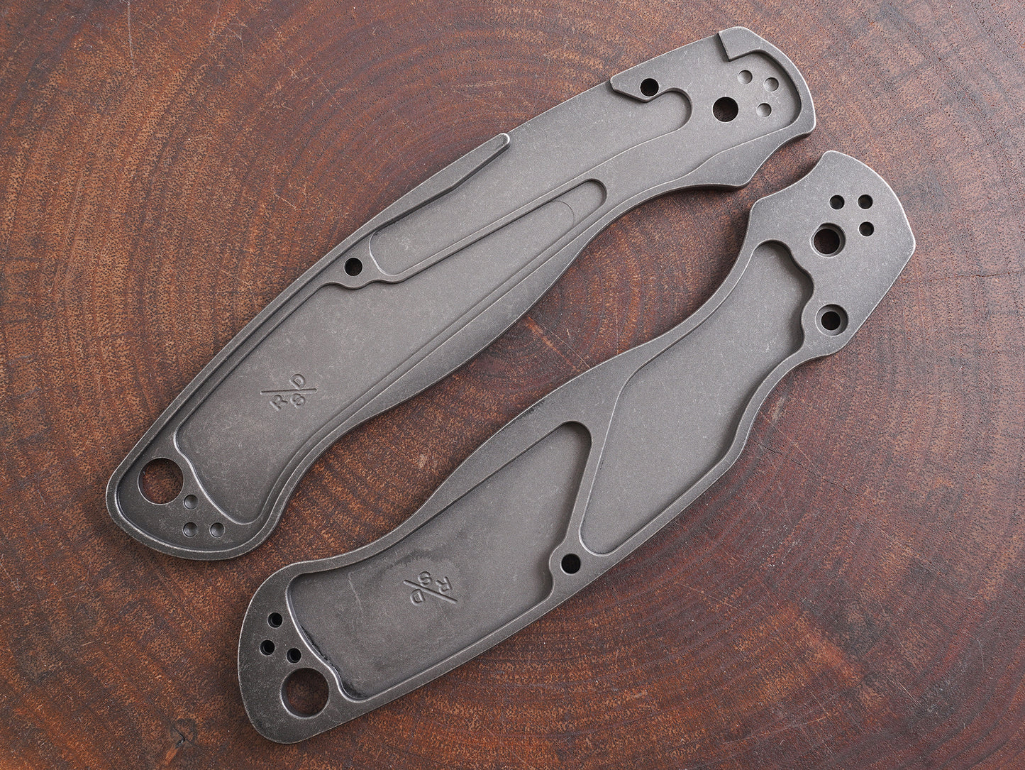 Titanium Dark Wash Hexi Scales for Spyderco Military 2 - Nested Liner