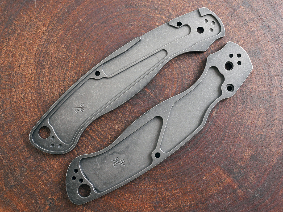 Titanium Dark Wash Hexi Scales for Spyderco Military 2 - Nested Liner