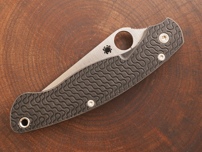 Titanium Dark Wash Critter Scales for Spyderco Military 2 - Full Liner