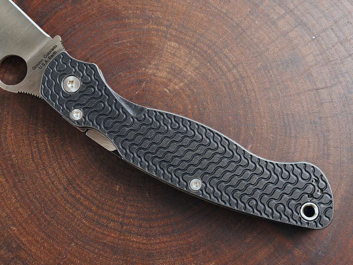 Titanium Dark Wash Critter Scales for Spyderco Military 2 - Full Liner