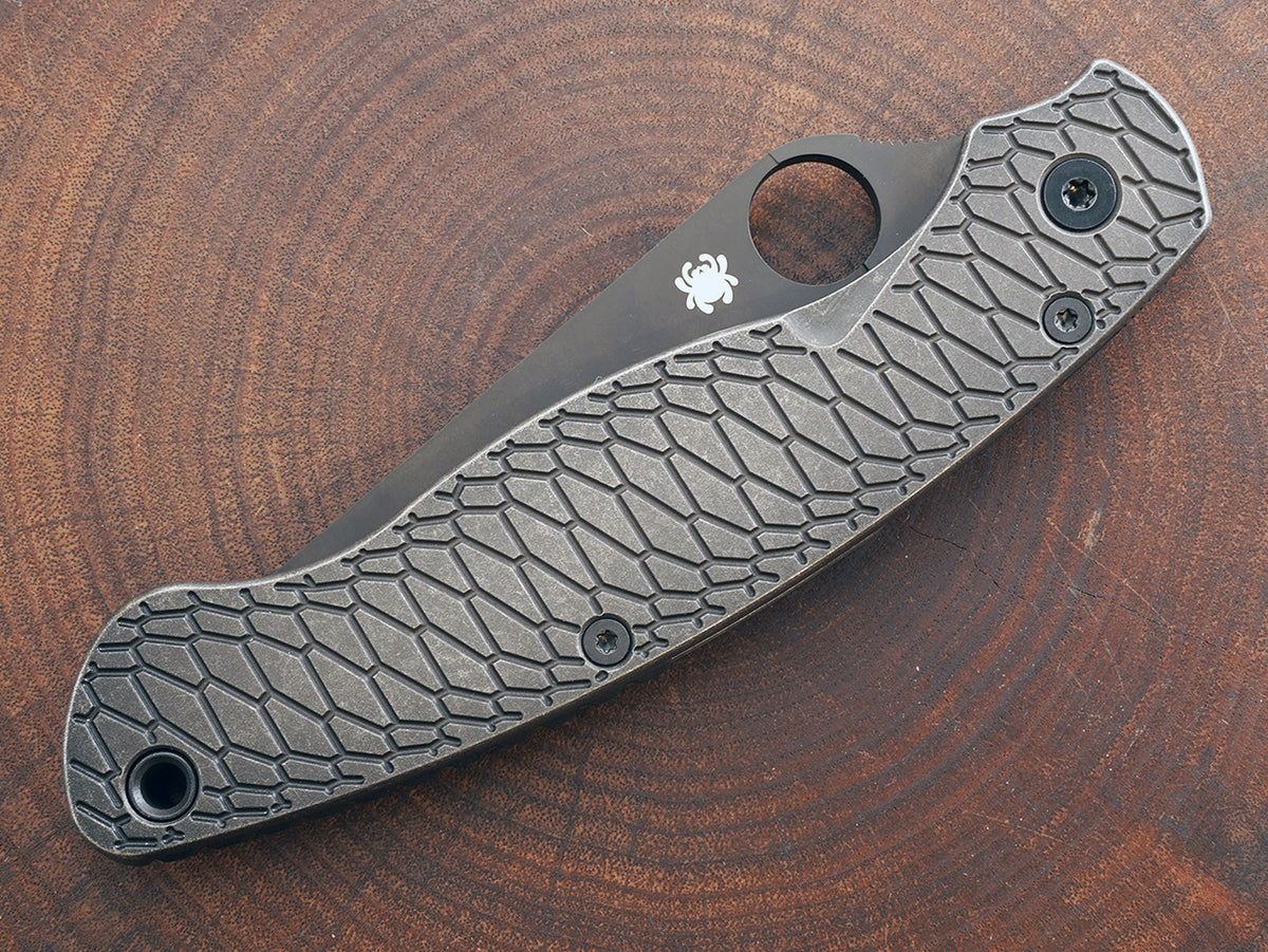 Titanium Dark Wash Hexi Scales for Spyderco Military 2 - Nested Liner