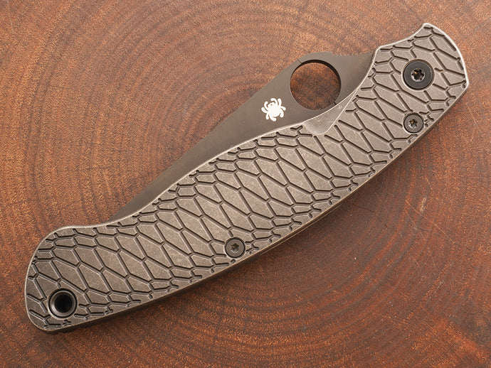 Titanium Dark Wash Hexi Scales for Spyderco Military 2 - Nested Liner