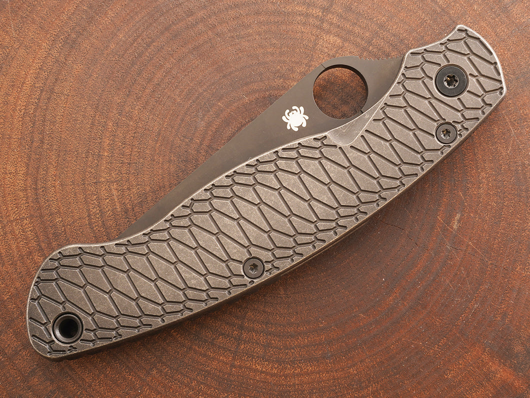 Titanium Dark Wash Hexi Scales for Spyderco Military 2 - Nested Liner