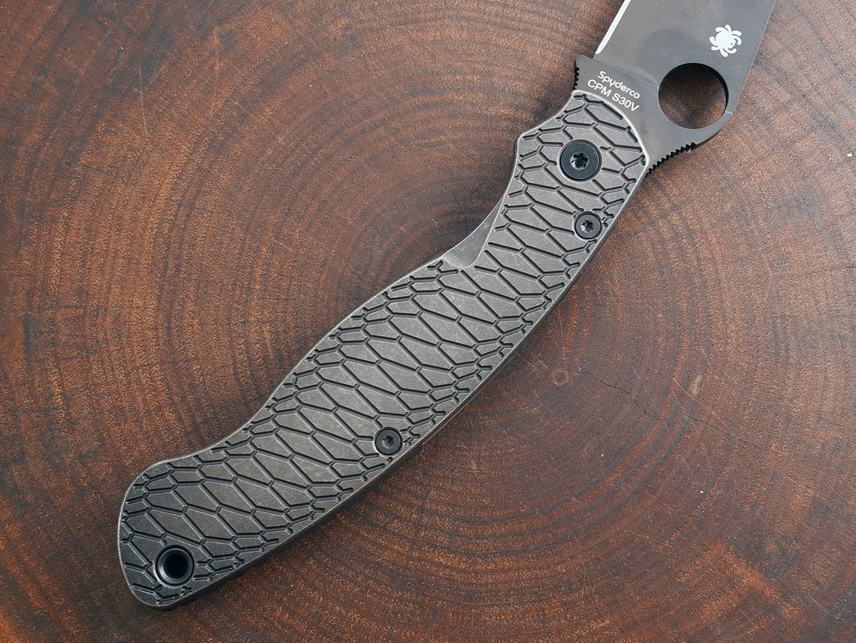 Titanium Dark Wash Hexi Scales for Spyderco Military 2 - Nested Liner