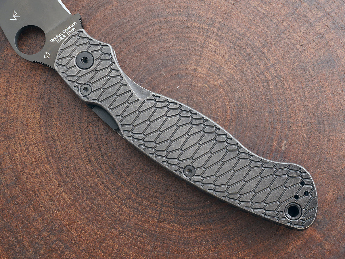Titanium Dark Wash Hexi Scales for Spyderco Military 2 - Nested Liner