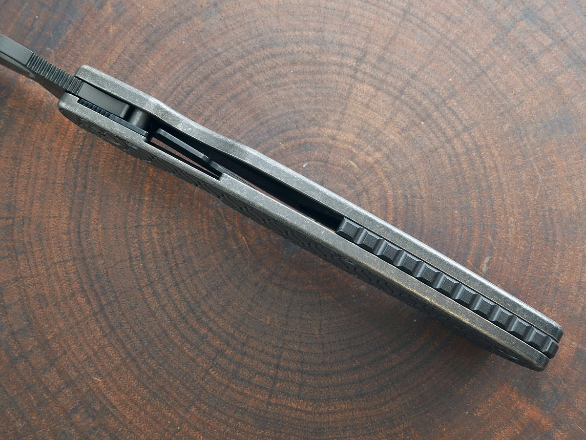 Titanium Dark Wash Hexi Scales for Spyderco Military 2 - Nested Liner