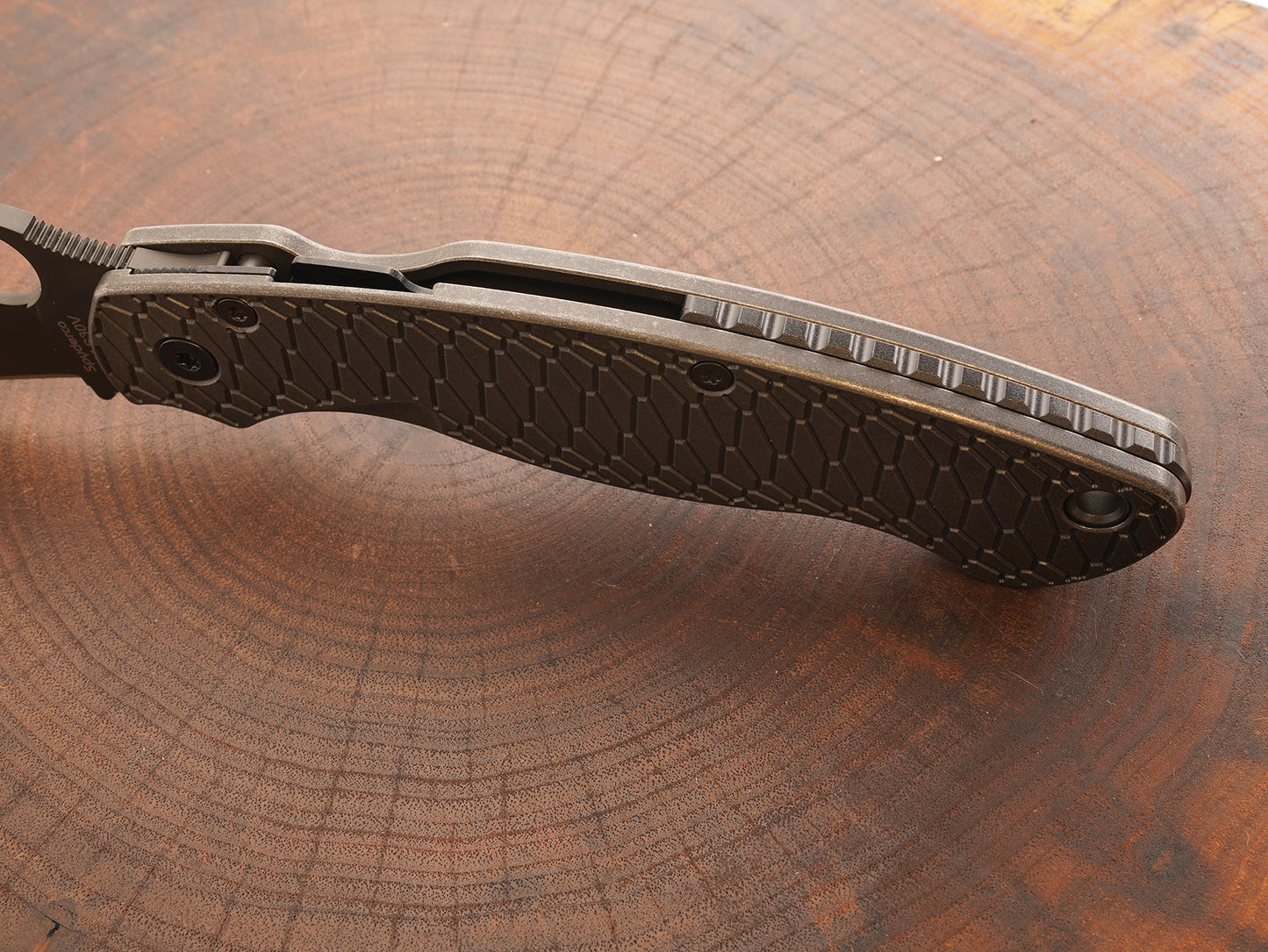 Titanium Dark Wash Hexi Scales for Spyderco Military 2 - Nested Liner