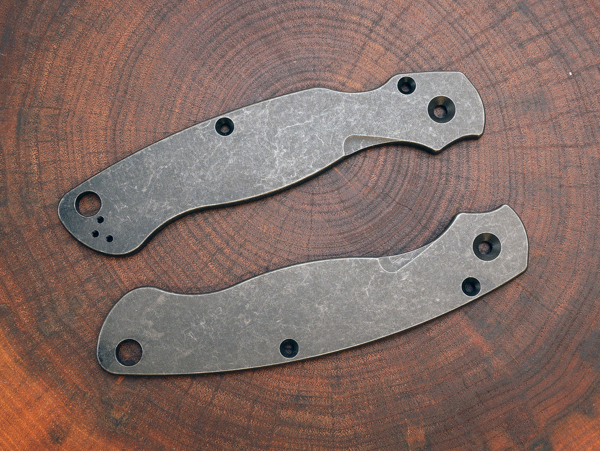 Titanium Dark Wash Scales for Spyderco Military 2 - Nested Liner