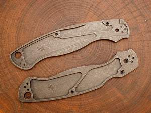 Titanium Dark Wash Scales for Spyderco Military 2 - Nested Liner