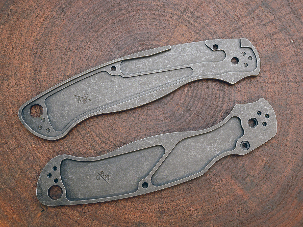 Titanium Dark Wash Scales for Spyderco Military 2 - Nested Liner