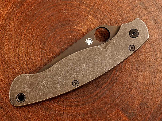 Titanium Dark Wash Scales for Spyderco Military 2 - Nested Liner