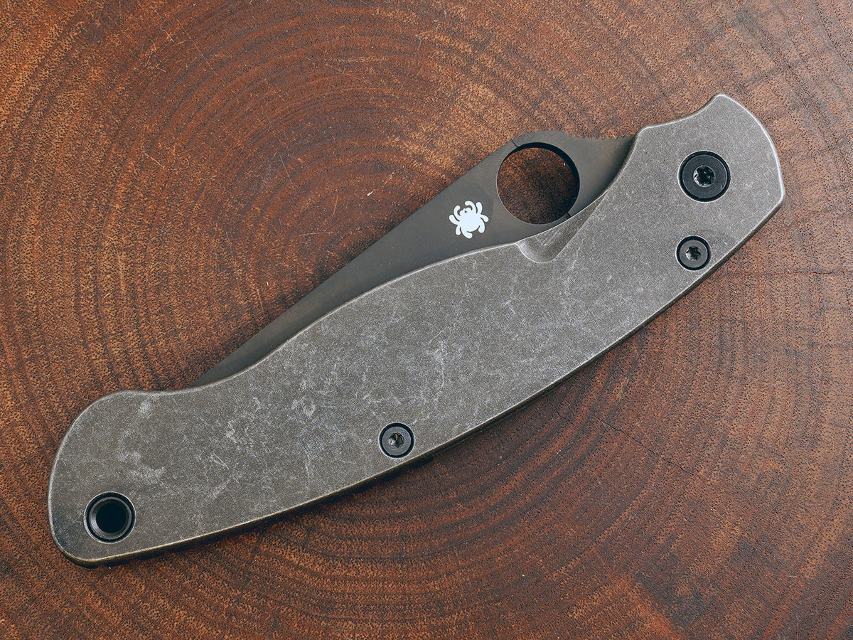 Titanium Dark Wash Scales for Spyderco Military 2 - Nested Liner