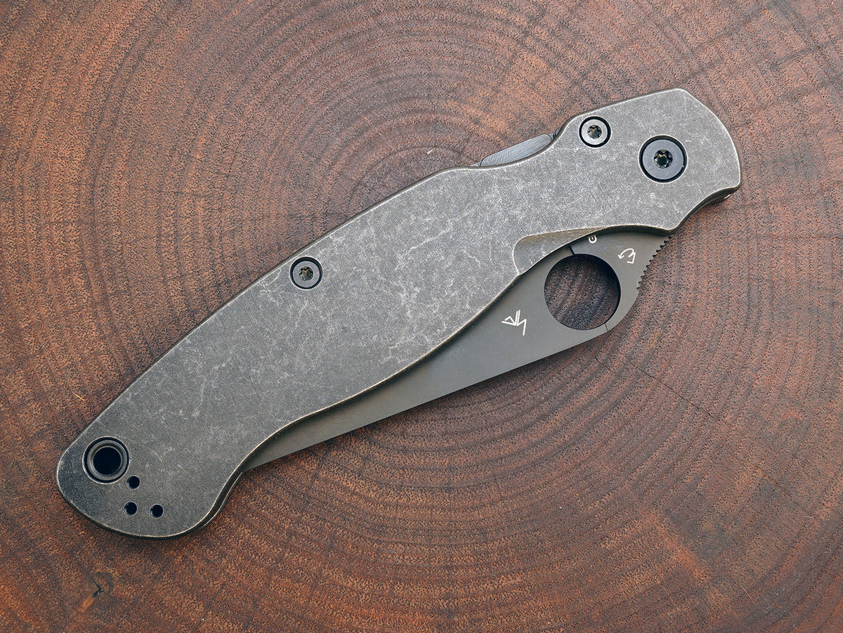 Titanium Dark Wash Scales for Spyderco Military 2 - Nested Liner