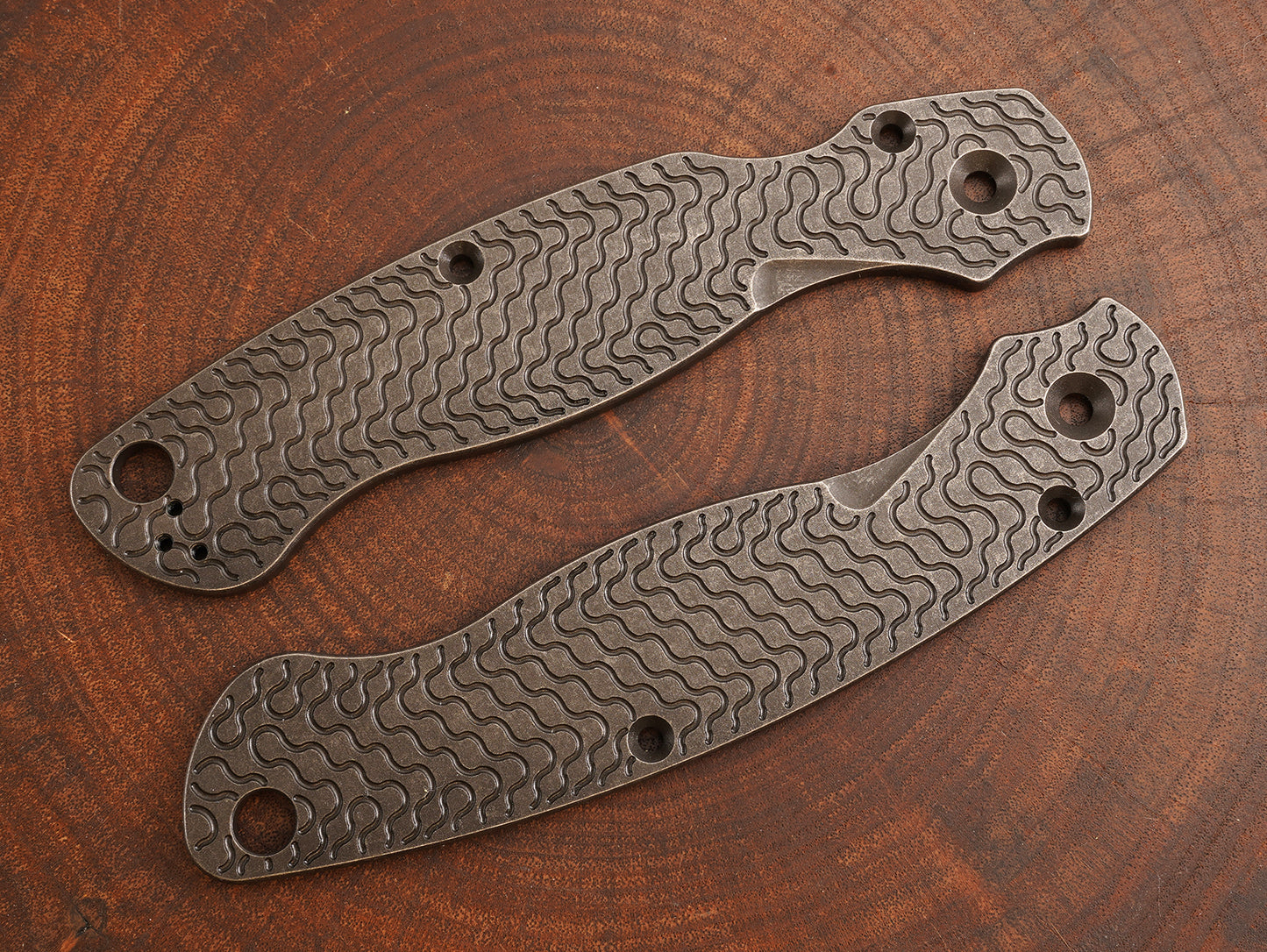 Titanium Dark Wash Critter Scales for Spyderco Military 2 - Nested Liner