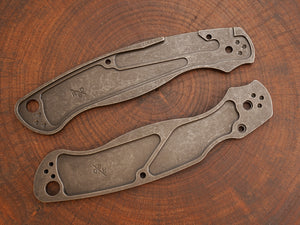 Titanium Dark Wash Critter Scales for Spyderco Military 2 - Nested Liner