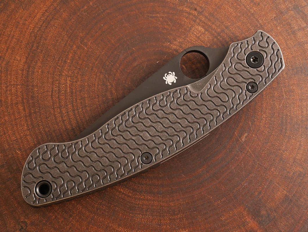 Titanium Dark Wash Critter Scales for Spyderco Military 2 - Nested Liner
