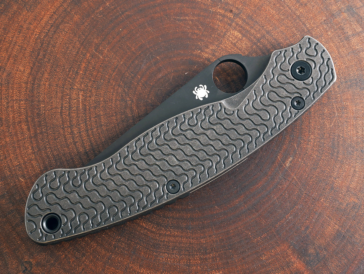 Titanium Dark Wash Critter Scales for Spyderco Military 2 - Nested Liner