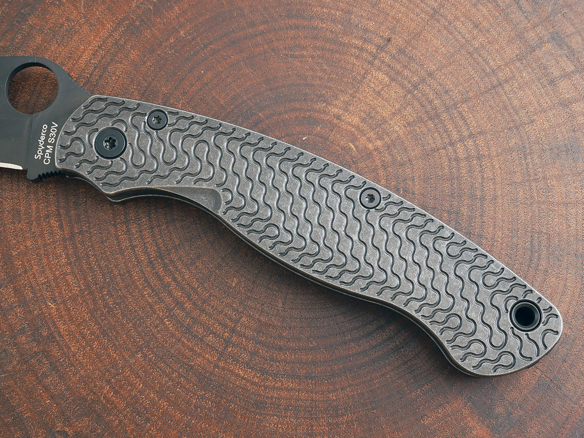 Titanium Dark Wash Critter Scales for Spyderco Military 2 - Nested Liner