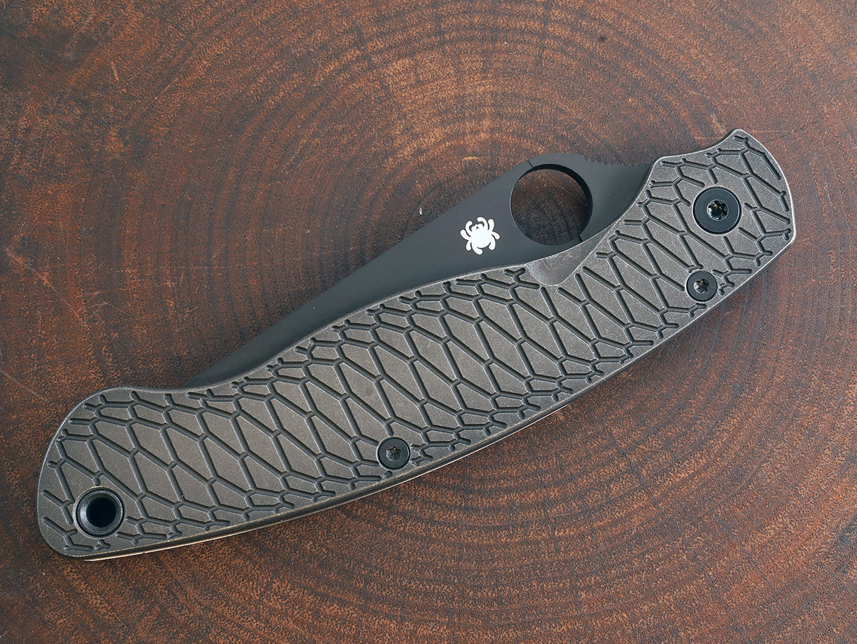 Titanium Dark Wash Hexi Scales for Spyderco Military 2 - Full Liner