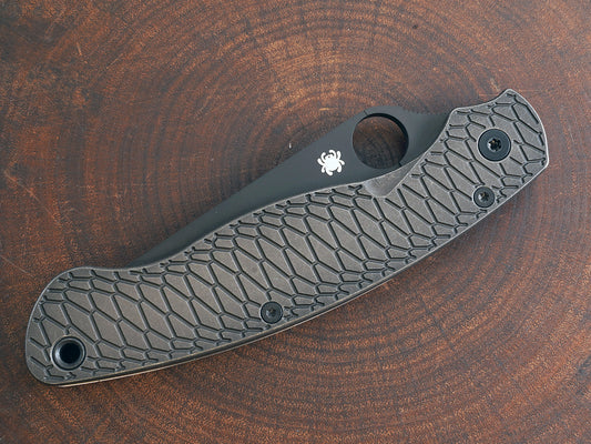 Titanium Dark Wash Hexi Scales for Spyderco Military 2 - Full Liner