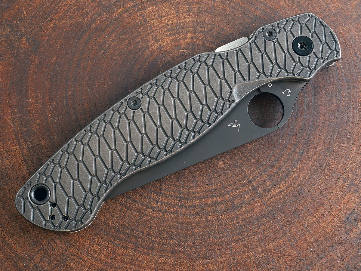 Titanium Dark Wash Hexi Scales for Spyderco Military 2 - Full Liner