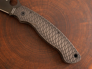 Titanium Dark Wash Hexi Scales for Spyderco Military 2 - Full Liner