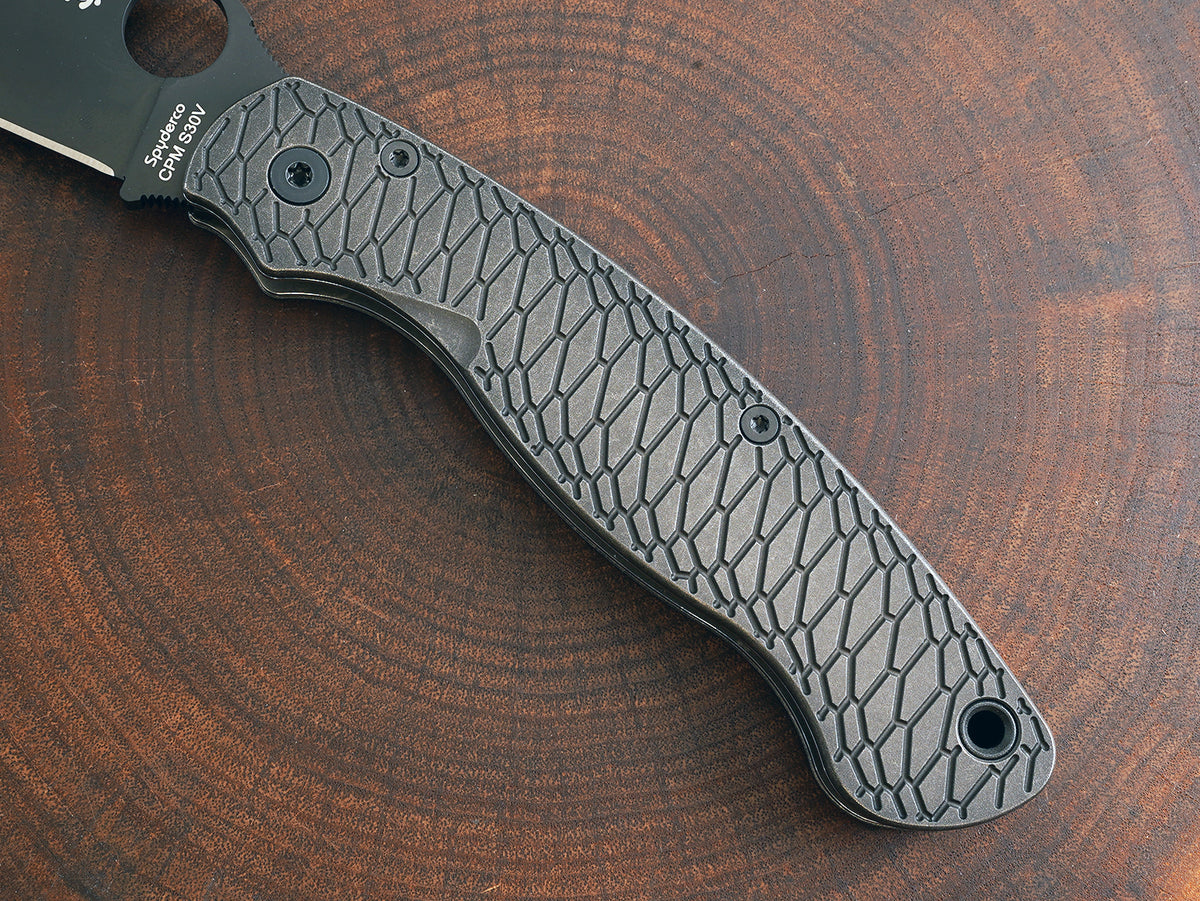 Titanium Dark Wash Hexi Scales for Spyderco Military 2 - Full Liner