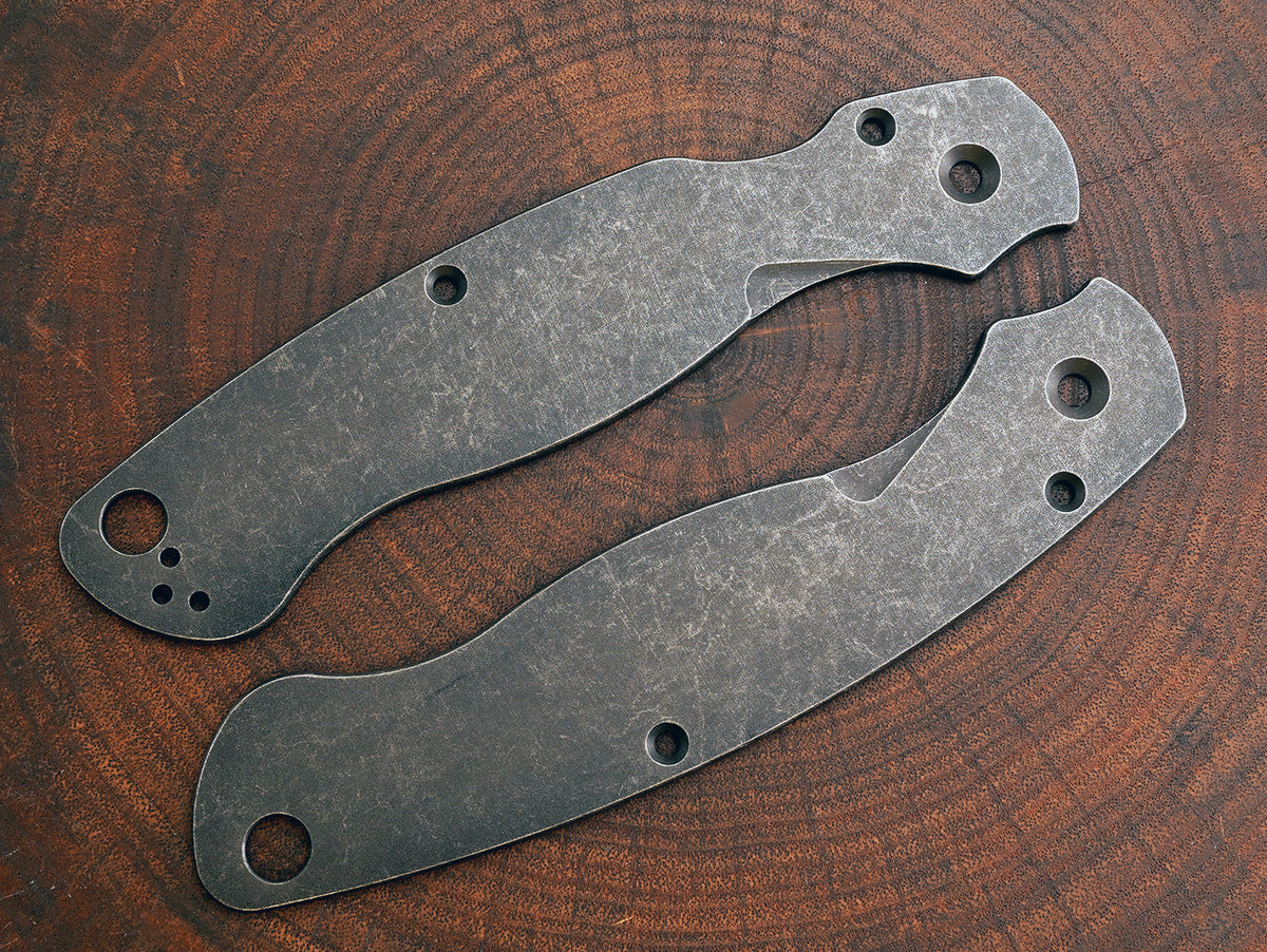 Titanium Dark Wash Scales for Spyderco Military 2 - Full Liner