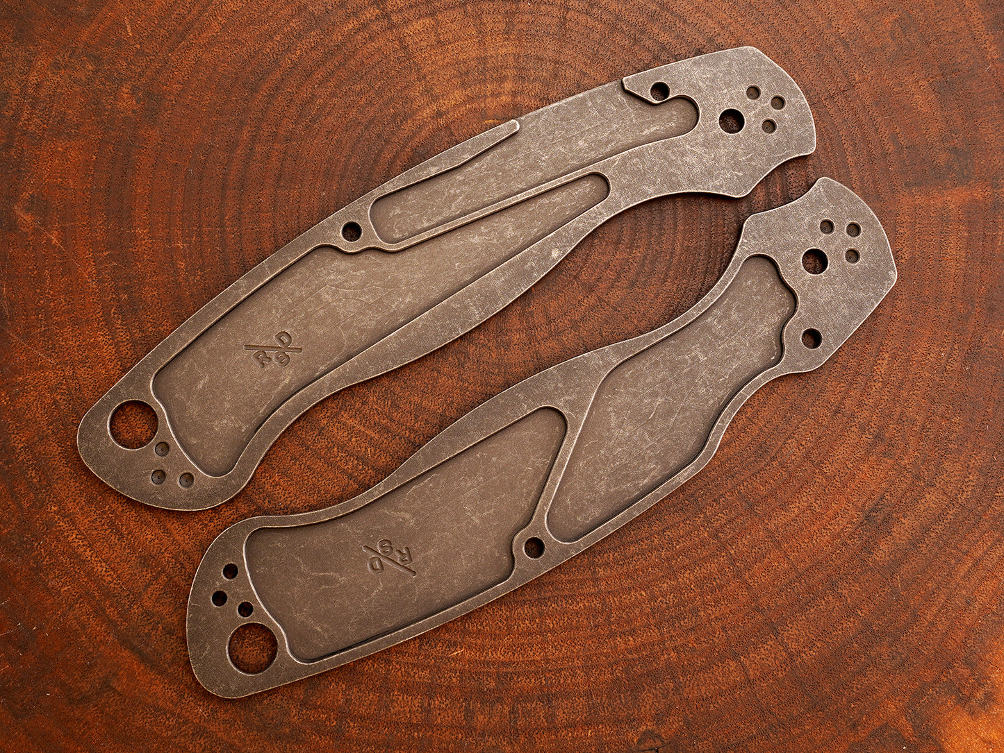 Titanium Dark Wash Scales for Spyderco Military 2 - Full Liner