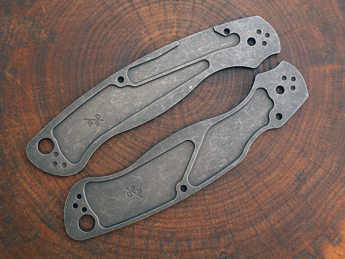 Titanium Dark Wash Scales for Spyderco Military 2 - Full Liner