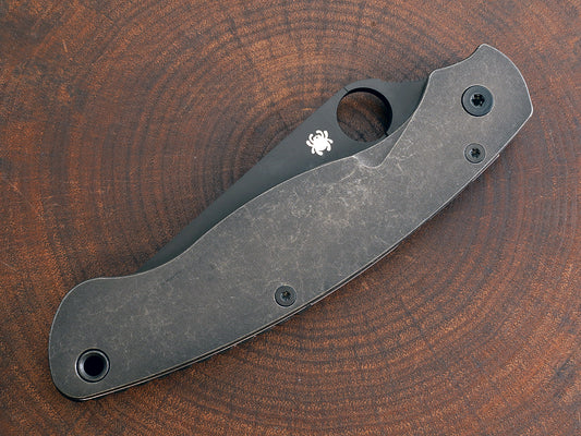 Titanium Dark Wash Scales for Spyderco Military 2 - Full Liner