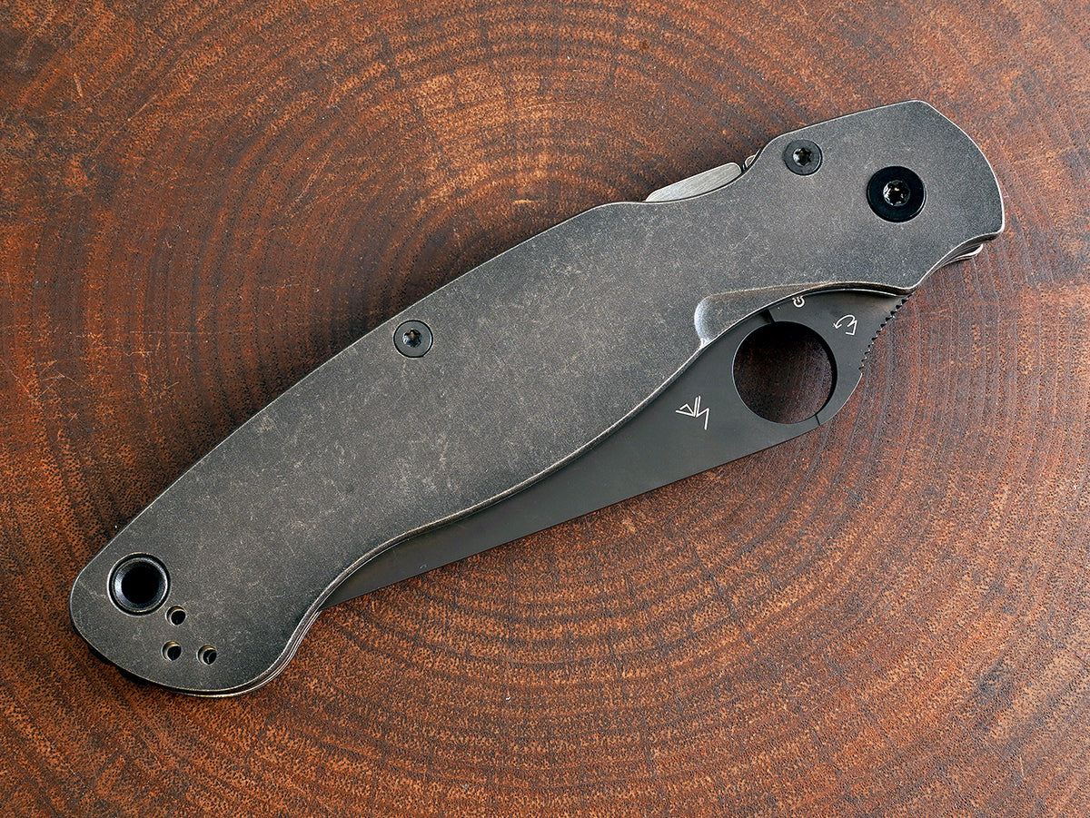 Titanium Dark Wash Scales for Spyderco Military 2 - Full Liner